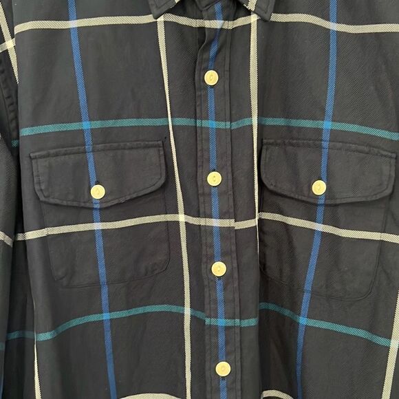Bonobos Men’s Long Sleeve Casual Button Down Size XL Navy Blue Green White Plaid - Picture 4 of 9